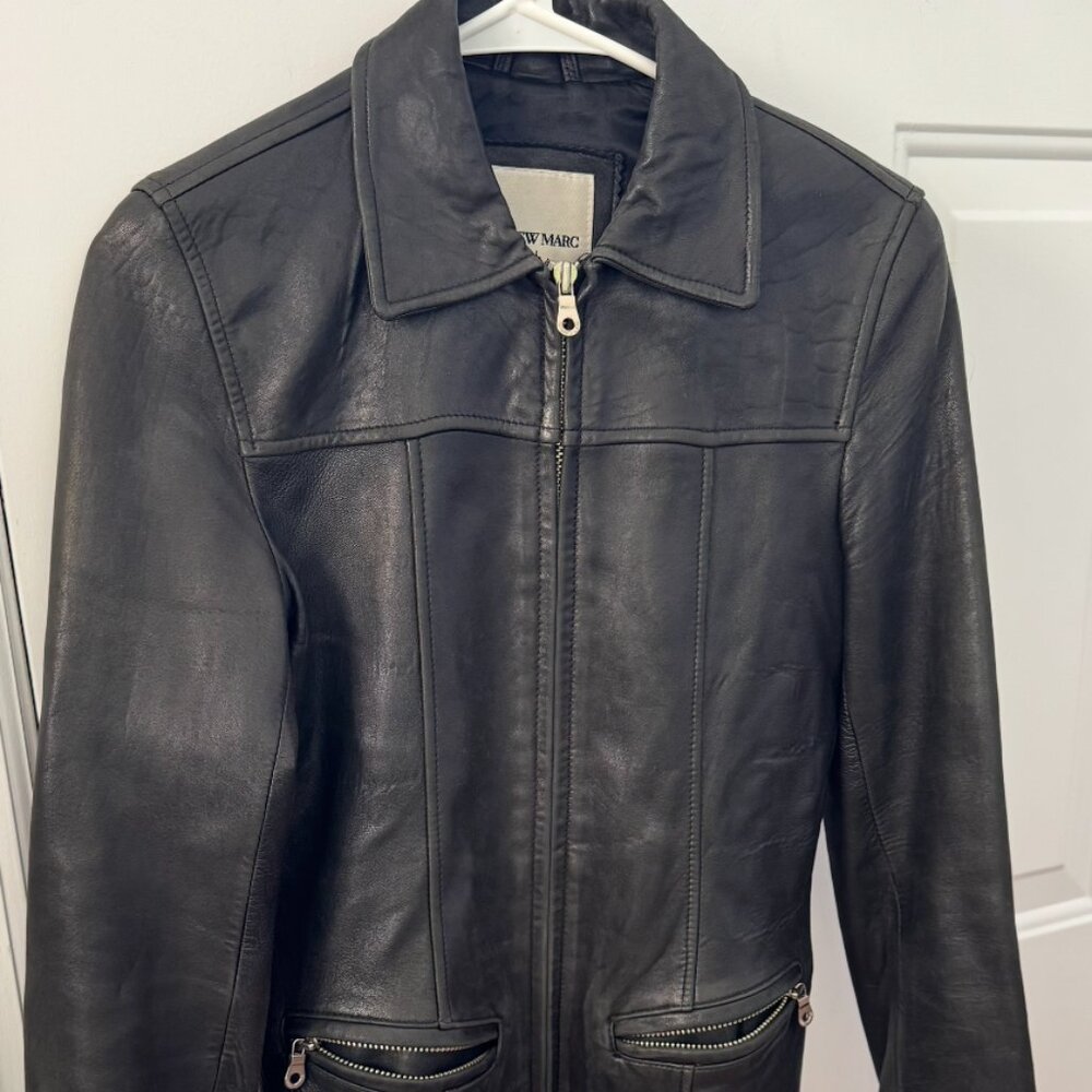 Black Andrew Marc Leather Jacket